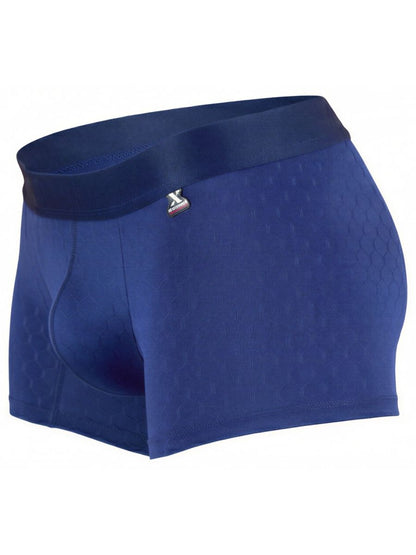 Dark blue Xtremen microfiber boxer briefs by CITYBOYZ★USA, showing a close-up of the fitted, comfortable waistband and smooth fabric.