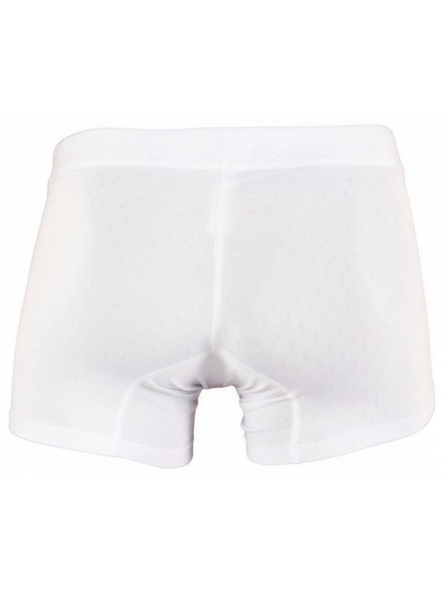 White Xtremen microfiber boxer brief by CITYBOYZ USA, showcasing comfortable fit and smooth fabric.