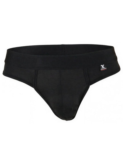 Black Xtremen microfiber thong by CITYBOYZ★USA, featuring smooth fabric and minimal design for comfort and style.