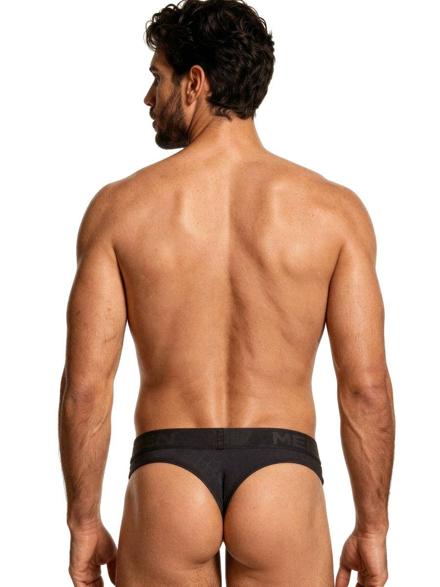 Black Xtremen microfiber thong by CITYBOYZ★USA, featuring a sleek fit and minimal design, shown on a plain background.