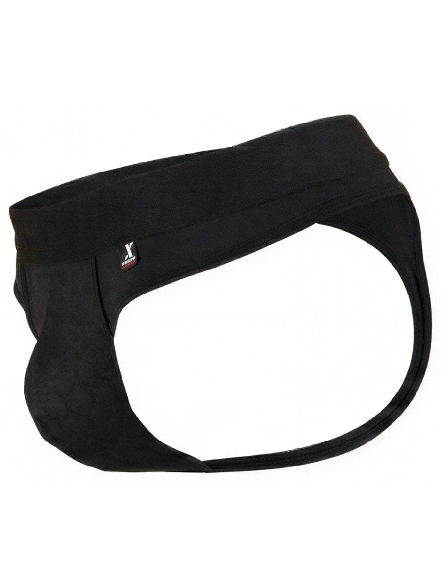 Black CITYBOYZ★USA Xtremen microfiber thong with sleek design and minimal coverage, showcasing comfort and style.