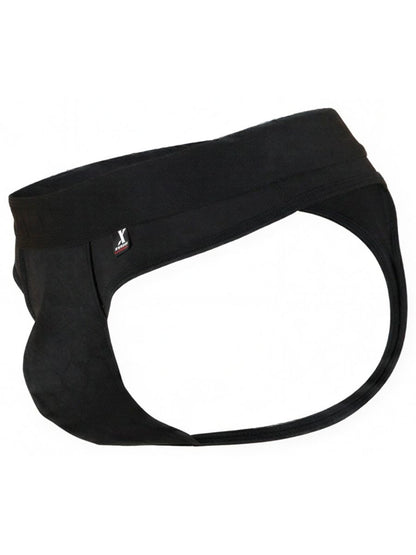 Black Xtremen microfiber thong from CITYBOYZ★USA, showcasing a sleek fit and minimal design with thin straps and smooth fabric.