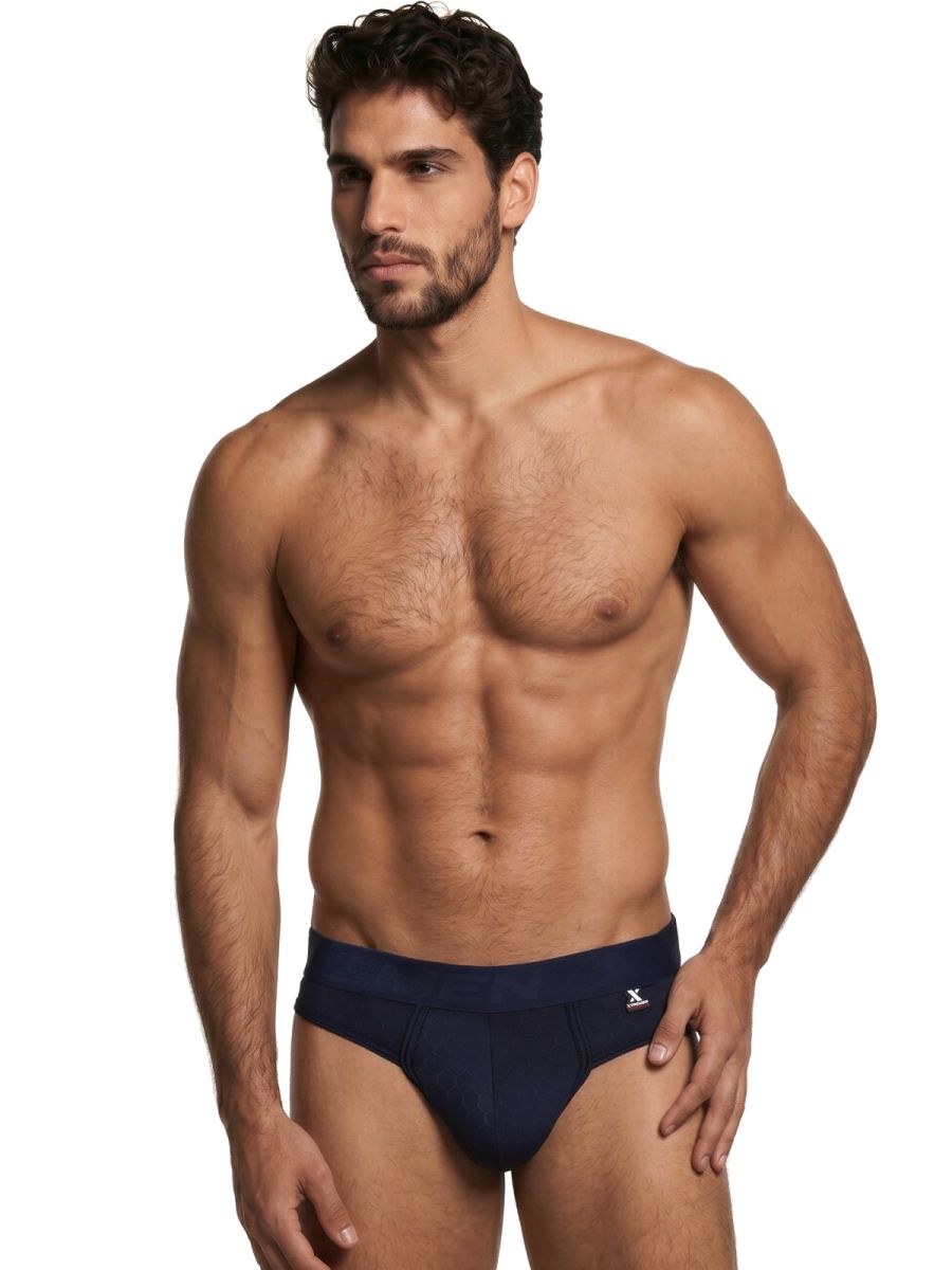 Dark blue Xtremen microfiber thong by CITYBOYZ★USA, showcasing smooth fabric and minimal design for comfort and style.