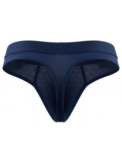 Dark blue Xtremen microfiber thong by CITYBOYZ USA, showing smooth fabric and minimalist design on a white background.