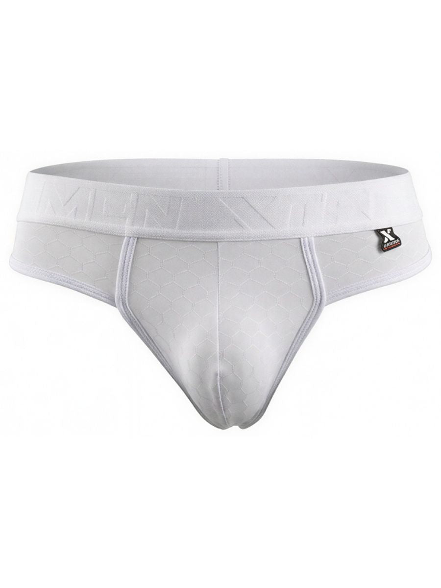 White Xtremen microfiber thong by CITYBOYZ USA with smooth fabric and minimal coverage, perfect for comfort and style.