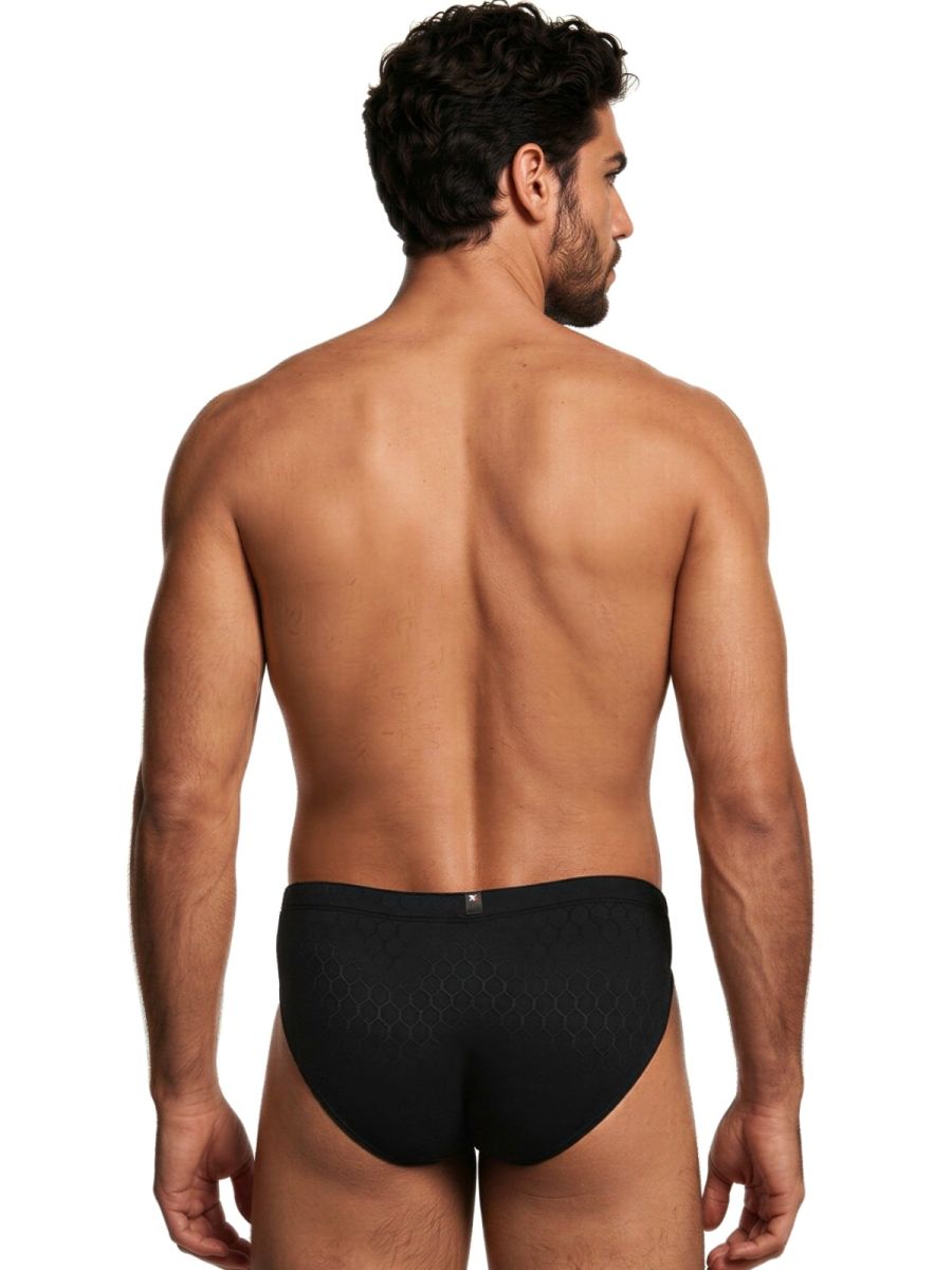 Black Xtremen microfiber brief by CITYBOYZ USA featuring a sleek, comfortable fit and smooth fabric for everyday wear.