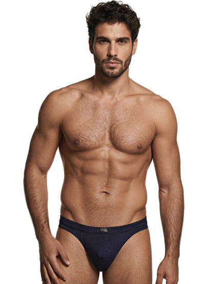 Dark blue Xtremen microfiber brief by CITYBOYZ USA, showing the snug fit and smooth fabric design.