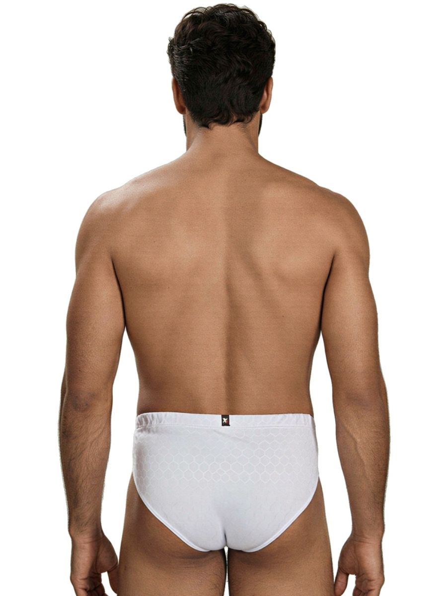 White Xtremen microfiber brief by CITYBOYZ★USA, featuring a snug fit and smooth fabric for premium comfort.