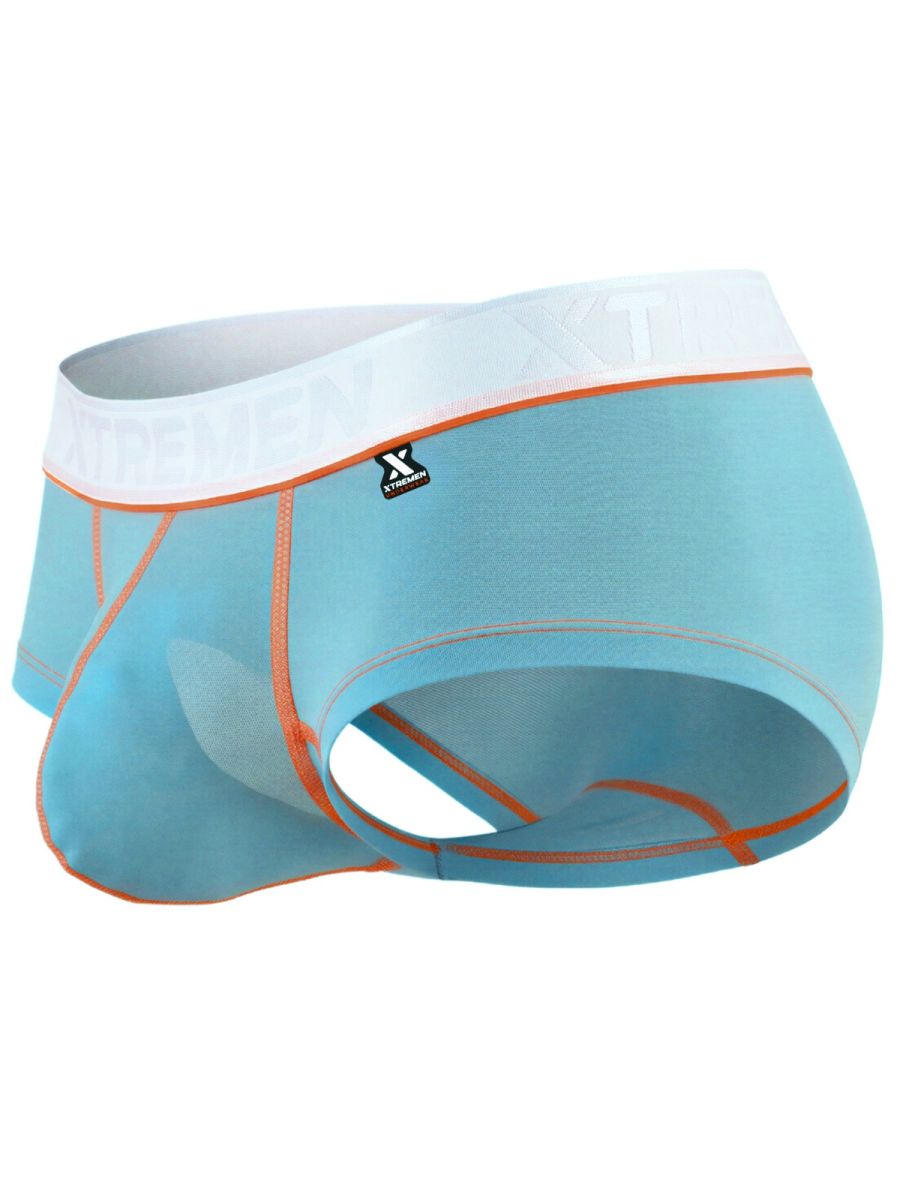 Light blue Xtremen microfiber trunk by CITYBOYZ★USA, showcasing the comfortable waistband and smooth fabric.