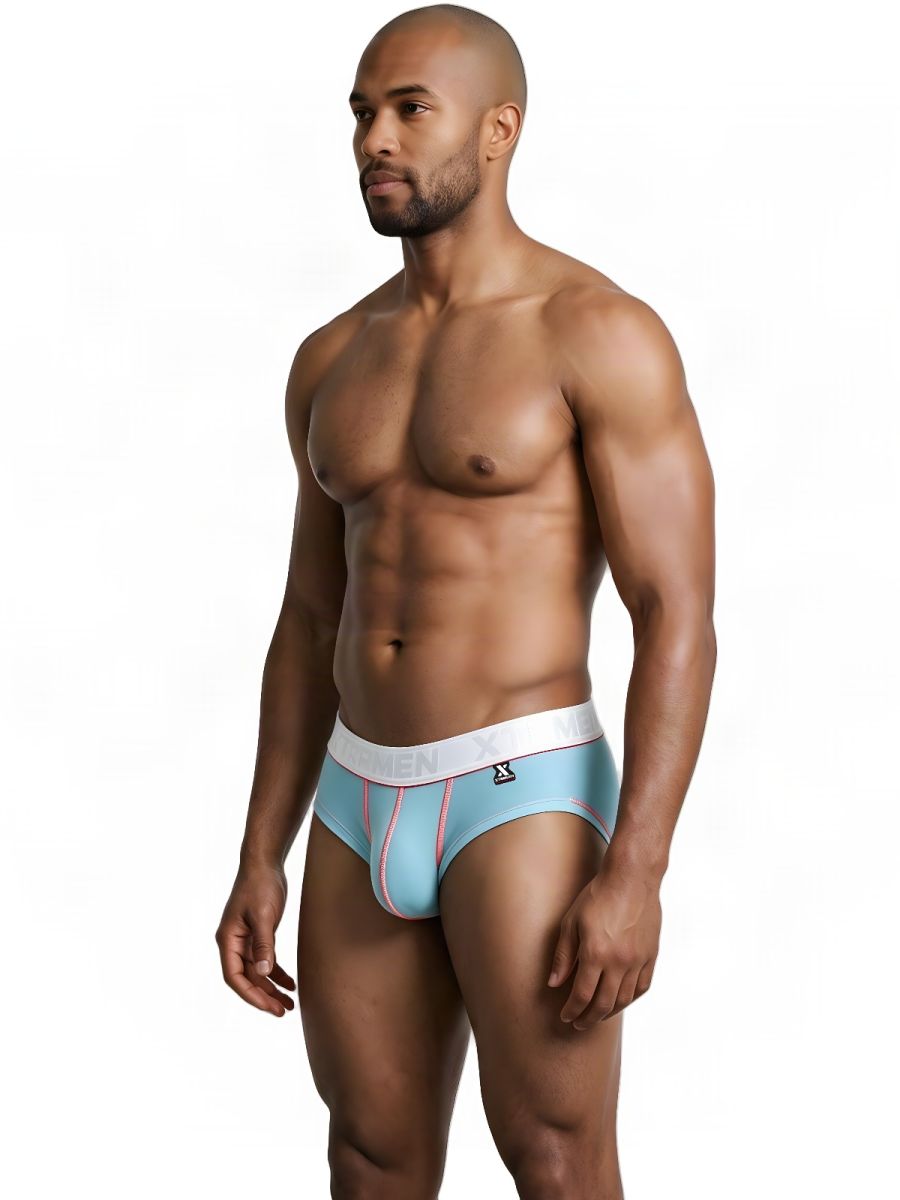 Light blue Xtremen microfiber trunk by CITYBOYZ★USA, featuring a snug fit and smooth fabric for comfortable everyday wear.