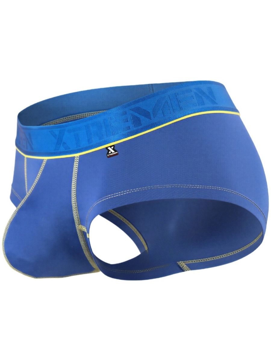 Royal blue Xtremen microfiber trunk by CITYBOYZ USA, showing a close-up of the fitted, smooth fabric and comfortable fit.