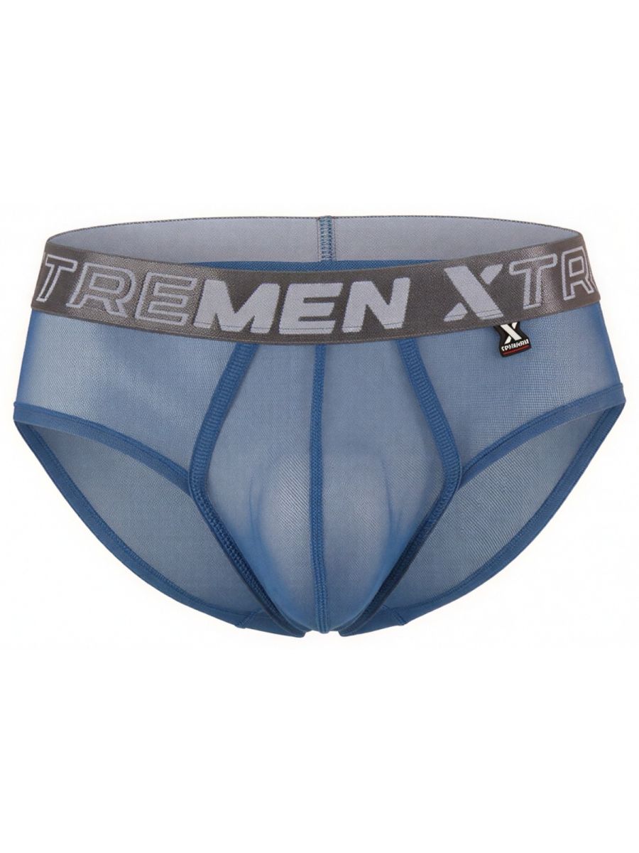 Blue Xtremen microfiber mesh brief by CITYBOYZ★USA, showing the sleek, breathable fabric and snug fit of the men's underwear.