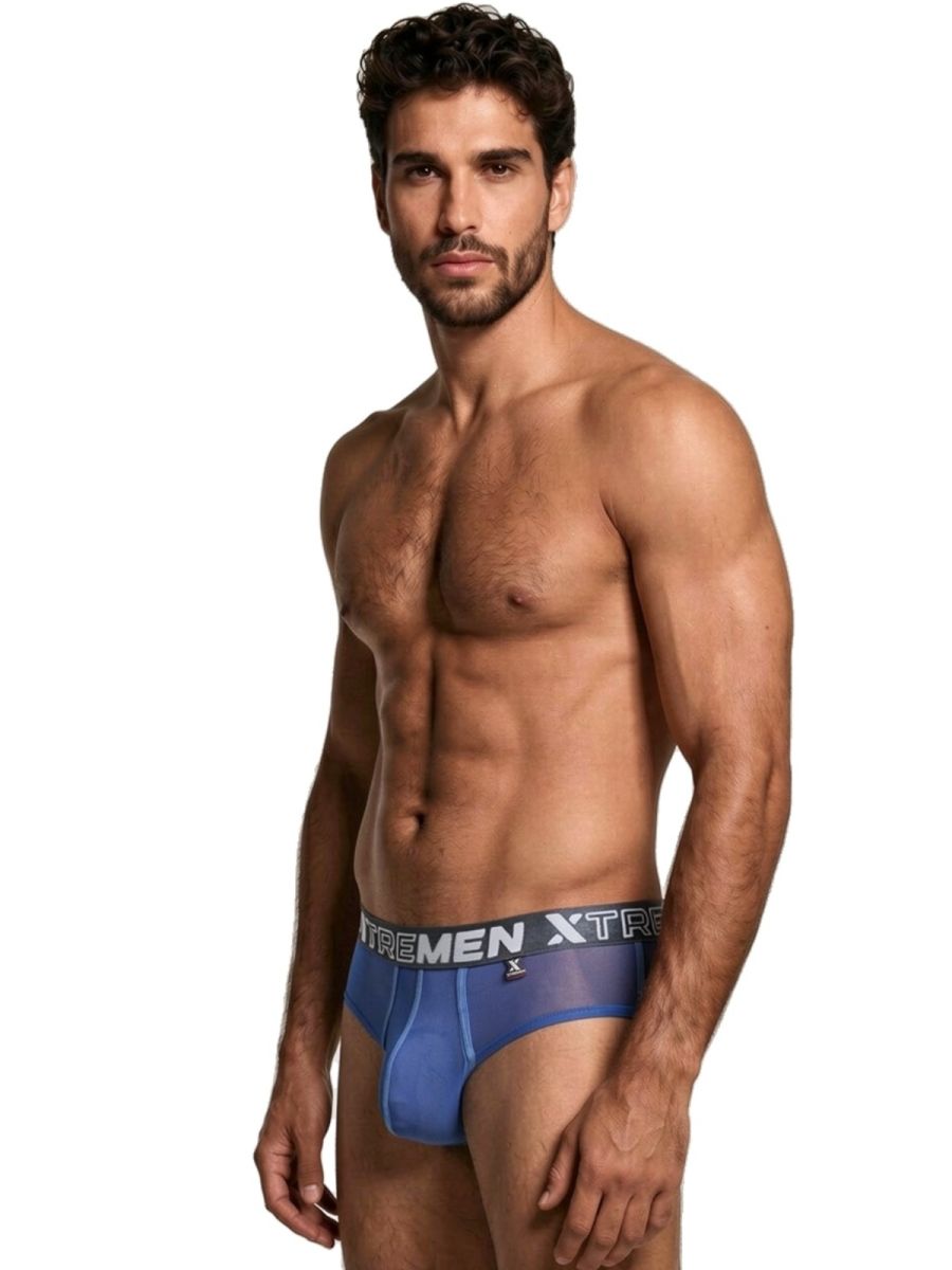 Blue Xtremen Microfiber Mesh Brief 91262 by CITYBOYZ★USA with breathable mesh fabric and comfortable fit.