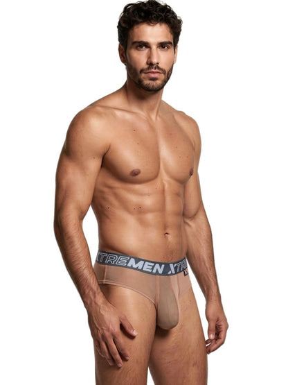 Brown Xtremen microfiber mesh briefs by CITYBOYZ USA with a comfortable, breathable design and snug fit.