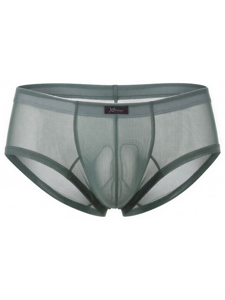 Green Xtremen microfiber mesh brief by CITYBOYZ USA, showing the snug fit and breathable fabric design.
