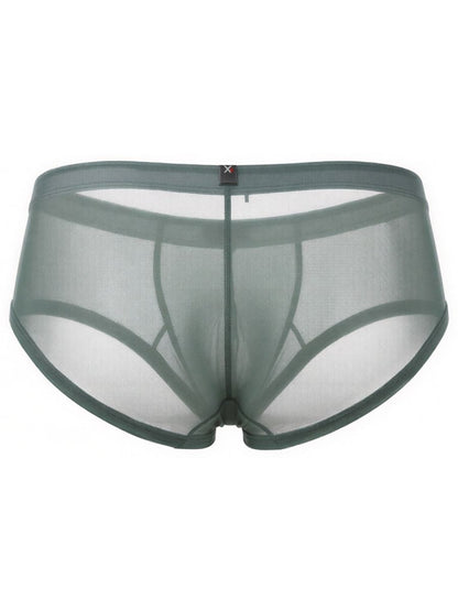 Green Xtremen microfiber mesh brief by CITYBOYZ★USA with breathable fabric and snug fit, shown on a model.