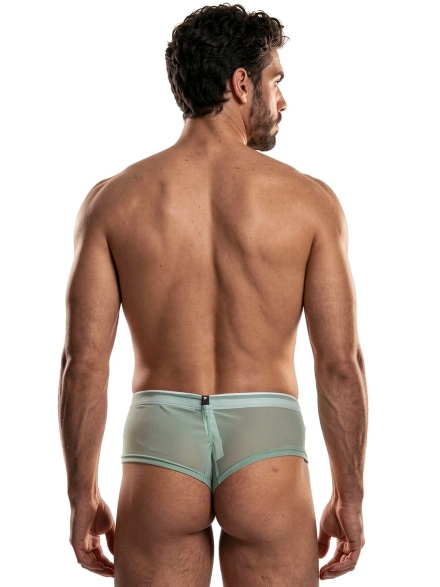 Green Xtremen microfiber mesh briefs by CITYBOYZ★USA, featuring a snug fit and breathable fabric for comfortable wear.