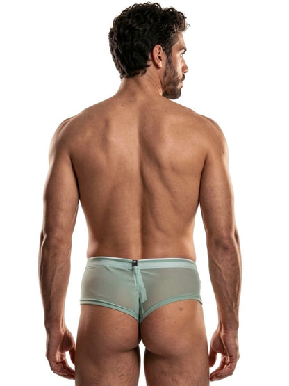 Green Xtremen microfiber mesh brief by CITYBOYZ USA with breathable fabric and snug fit, displayed on a white background.