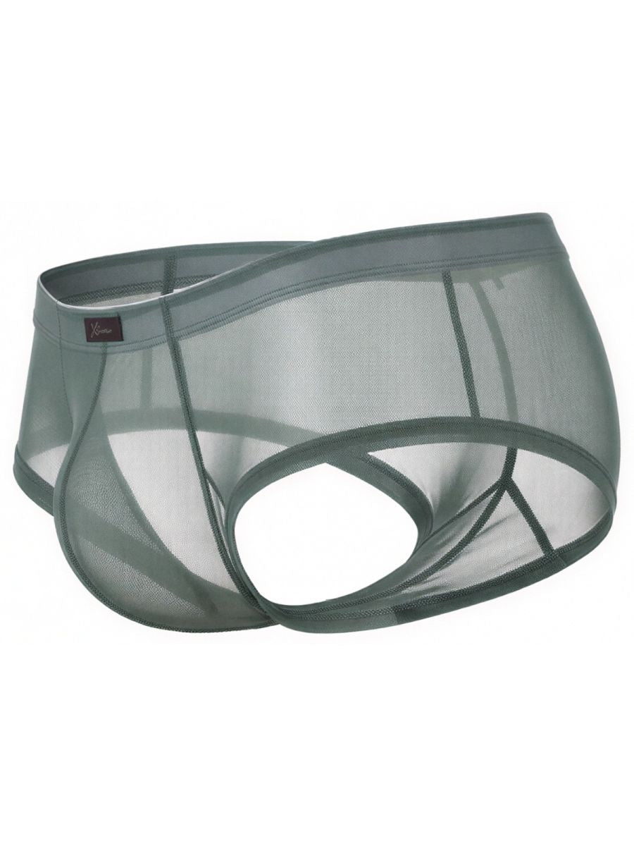 Green Xtremen microfiber mesh briefs by CITYBOYZ★USA, showing the lightweight, breathable fabric and snug fit design.