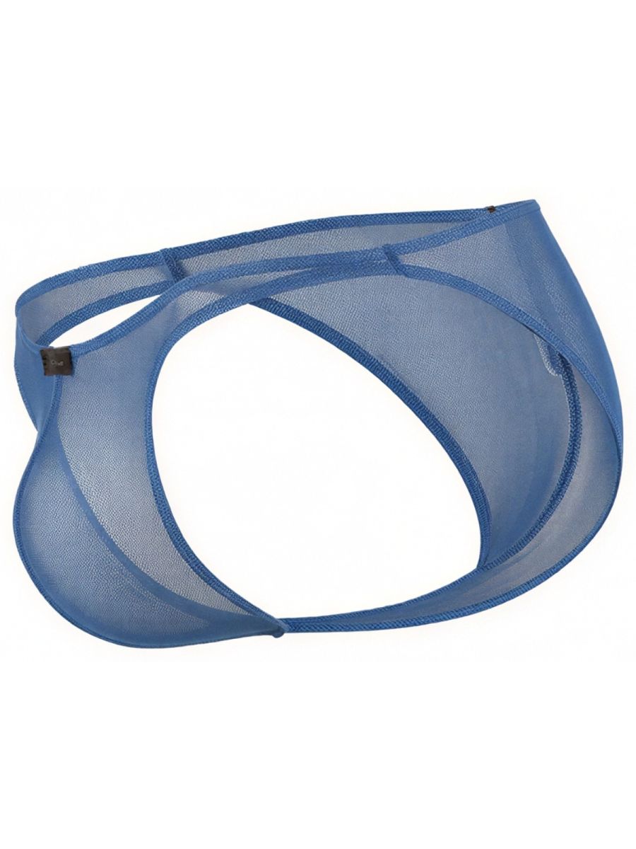 Blue Xtremen Microfiber Mesh Bikini Underwear by CITYBOYZ USA, showing a close-up of the breathable mesh fabric and bikini cut design.