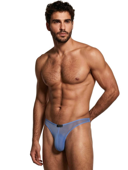 Blue Xtremen microfiber mesh bikini underwear by CITYBOYZ USA, featuring a sleek, breathable design with a comfortable fit.