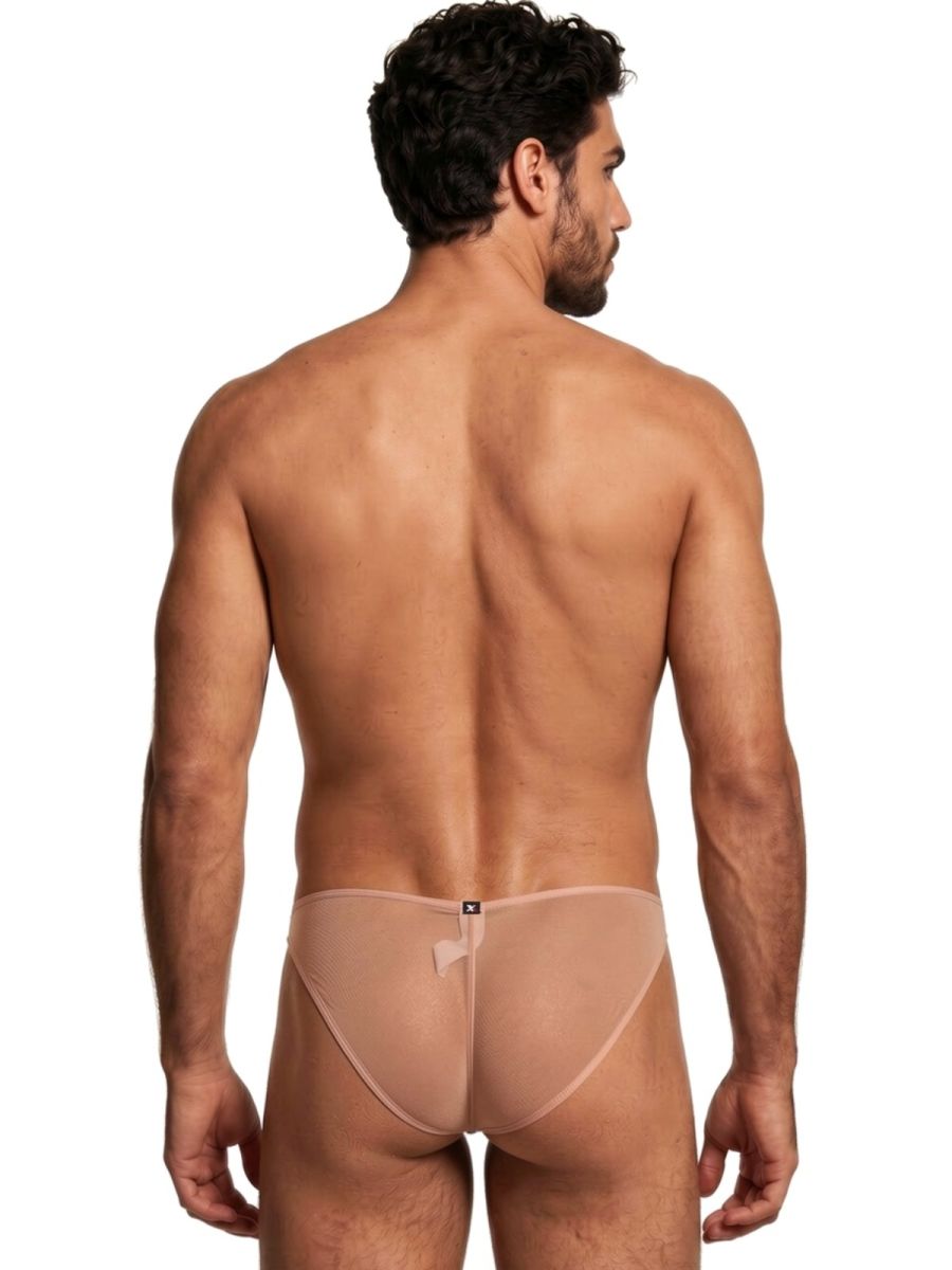 Brown Xtremen microfiber mesh bikini underwear by CITYBOYZ★USA, featuring a sleek, comfortable design with breathable mesh fabric.