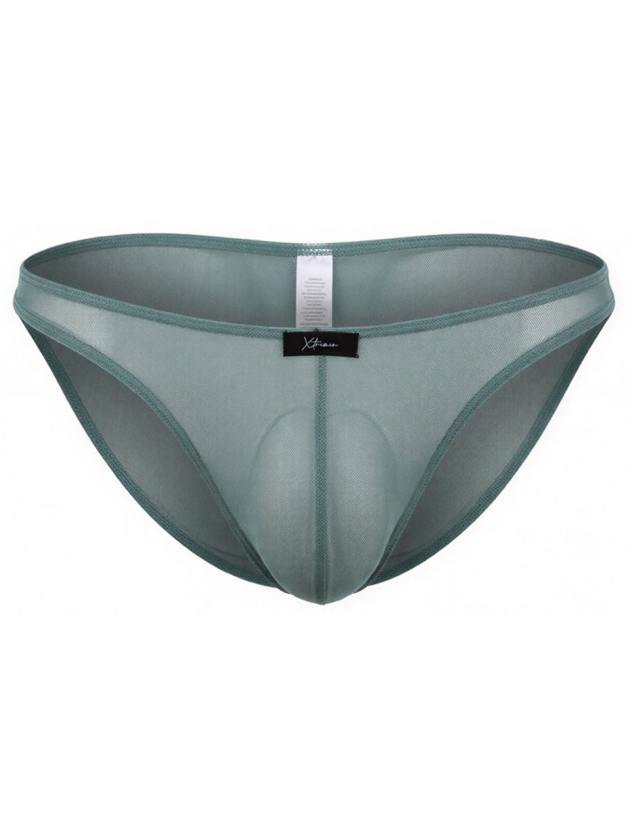 Green Xtremen Microfiber Mesh Bikini Underwear by CITYBOYZ★USA with see-through mesh fabric and comfortable fit.