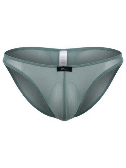 Green Xtremen Microfiber Mesh Bikini Underwear by CITYBOYZ★USA with see-through mesh fabric and comfortable fit.