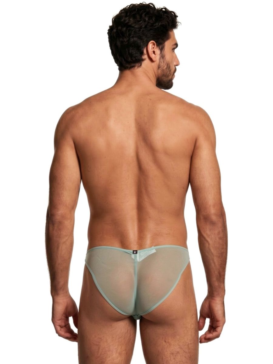 Green Xtremen microfiber mesh bikini underwear by CITYBOYZ★USA, featuring a sleek, breathable design with soft fabric and comfortable fit.