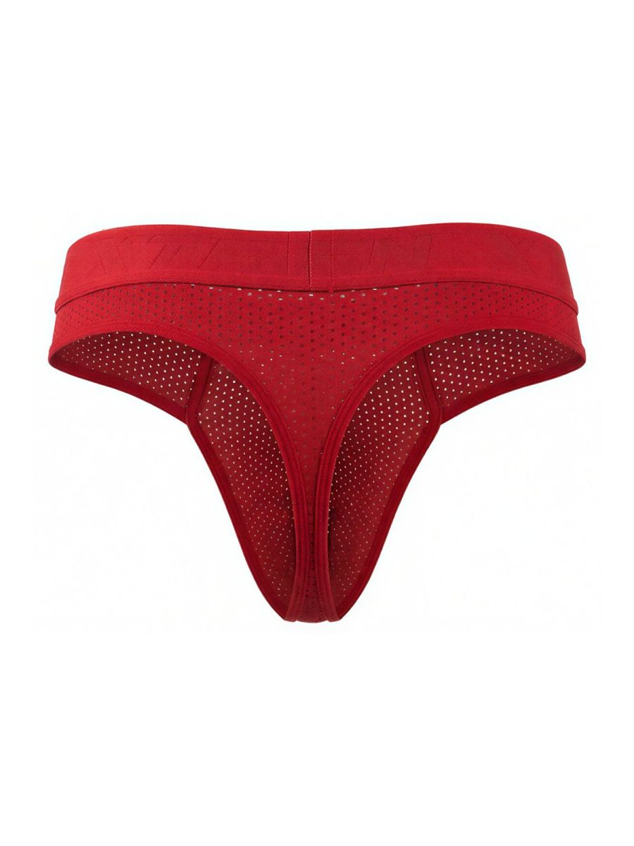 Red Xtremen microfiber mesh thong by CITYBOYZ USA, featuring a sleek, lightweight design and comfortable fit.