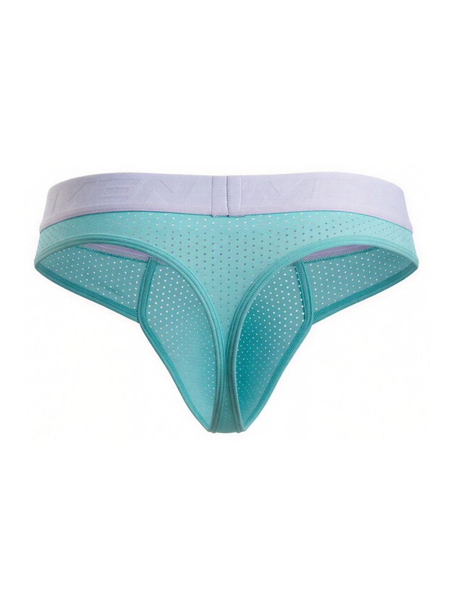 CityBoyz USA Xtremen microfiber mesh thong in seawater color, featuring breathable material and minimal design.