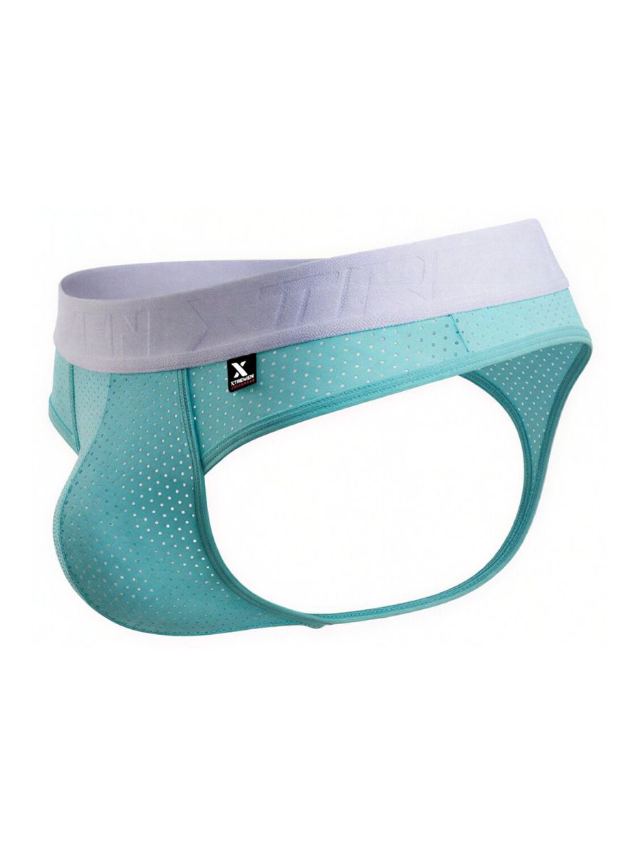 CityBOYZ USA Xtremen microfiber mesh thong in seawater color, featuring lightweight, breathable fabric and sleek design.
