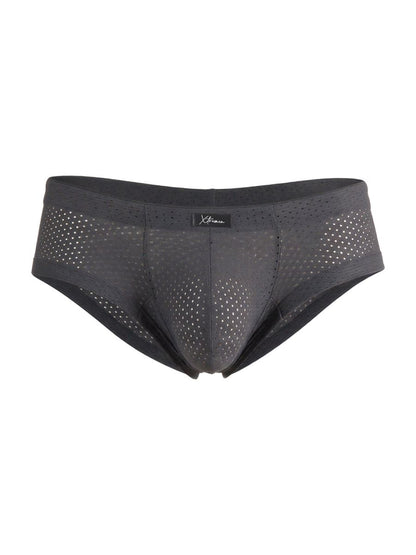 Gray Xtremen Microfiber Mesh Brief 91269 by CITYBOYZ USA, displaying lightweight, breathable microfiber and mesh fabric.