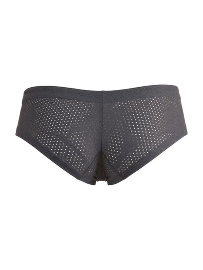 Gray Xtremen microfiber mesh brief by CITYBOYZ★USA featuring breathable fabric and snug fit, shown laid flat.
