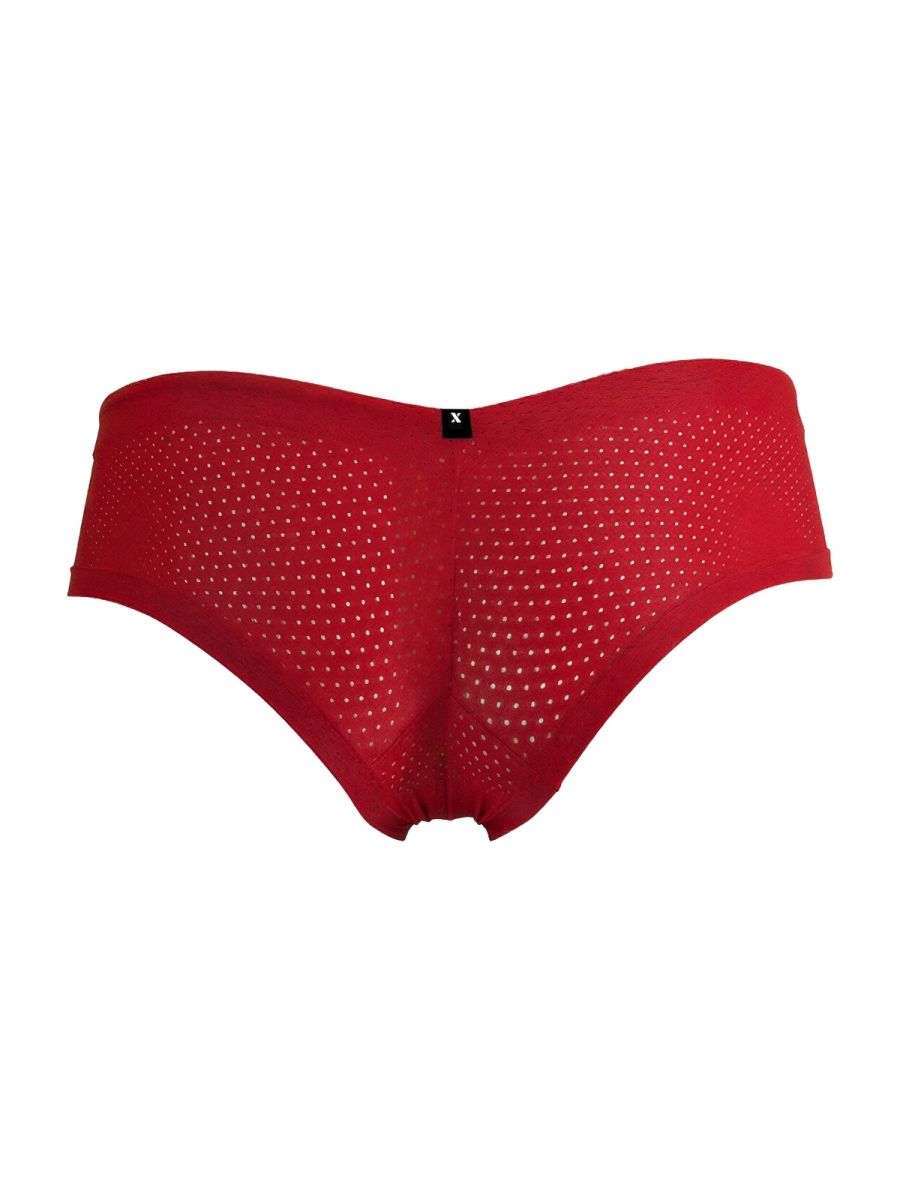 Red Xtremen microfiber mesh brief 91269 by CITYBOYZ★USA, showcasing a comfortable, form-fitting underwear design with breathable fabric.