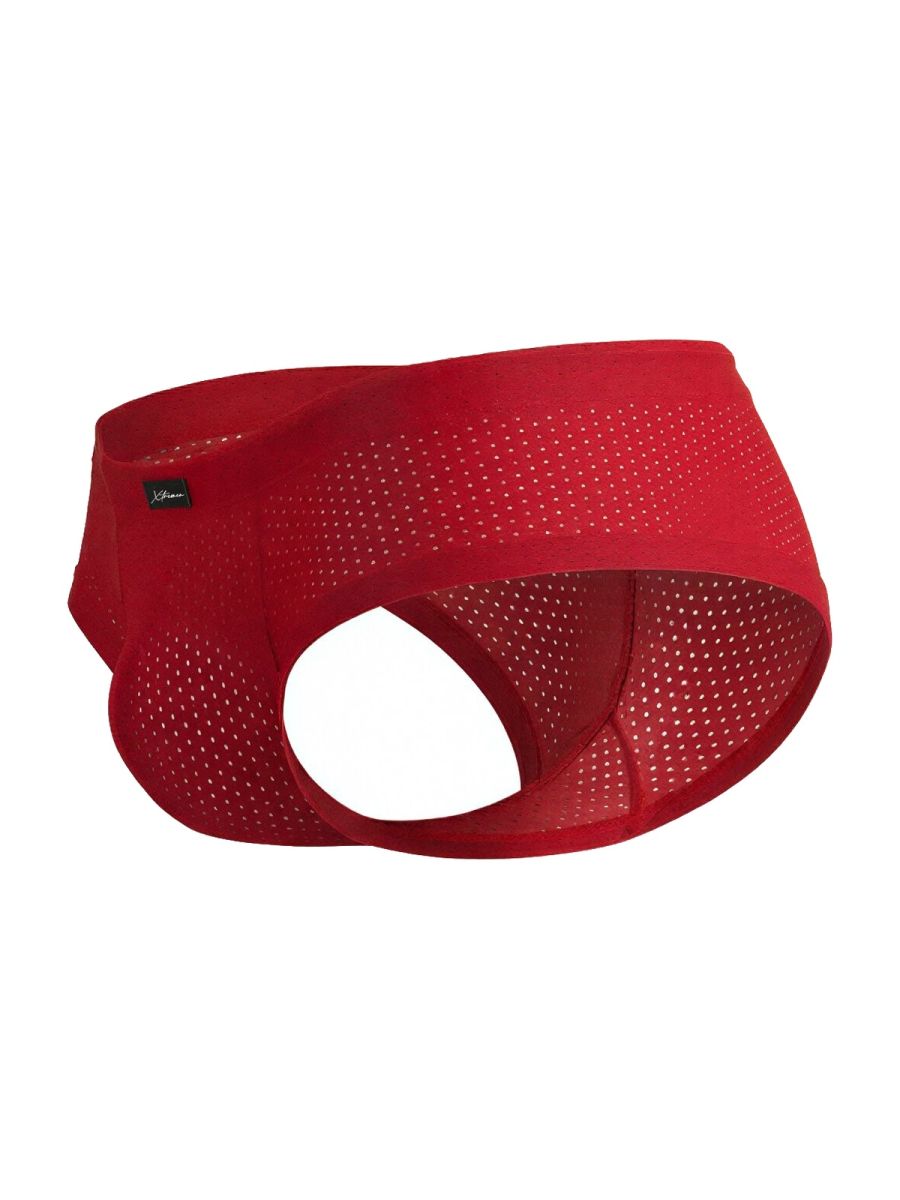 Red Xtremen Microfiber Mesh Brief by CITYBOYZ★USA, featuring lightweight, breathable microfiber fabric and a snug fit.