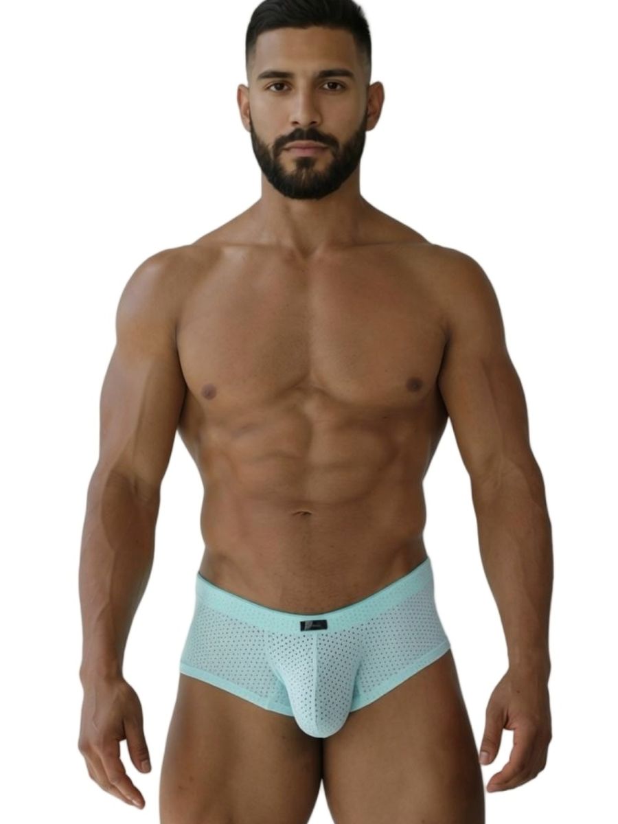 CityBoyz USA Xtremen microfiber mesh brief in seawater color, featuring breathable fabric and snug fit for comfortable wear.