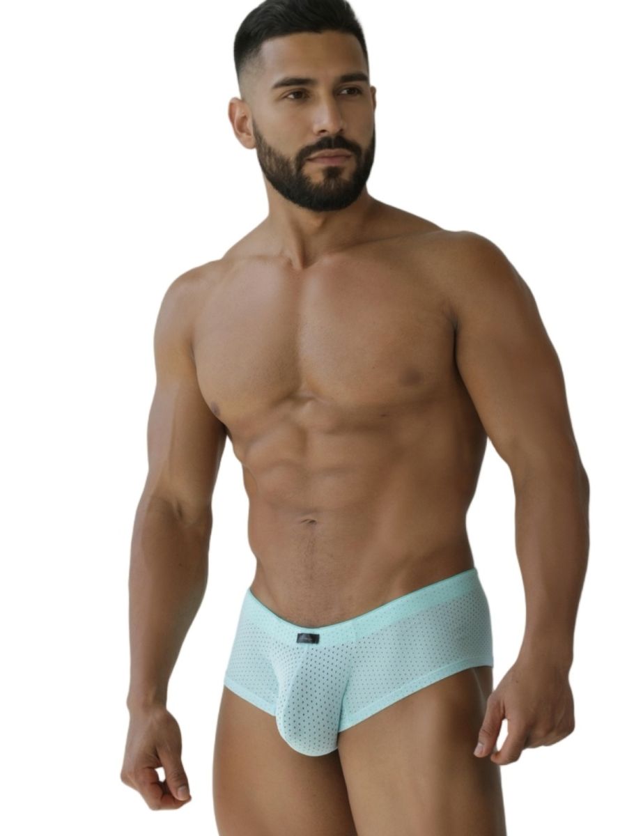 CityBOYZ USA Xtremen microfiber mesh brief in seawater color, showcasing breathable fabric and comfortable fit.