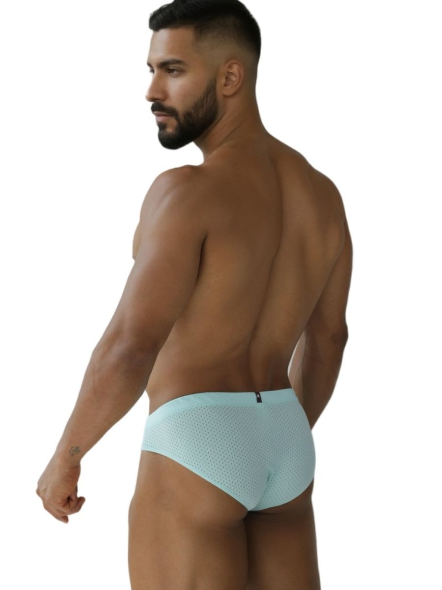 CityBOYZ USA Xtremen microfiber mesh brief in seawater color, featuring breathable fabric and comfortable fit.