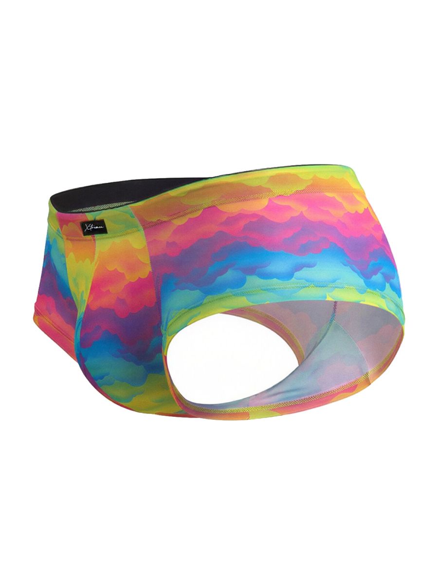 CityBoyz USA Xtremen Rainbow Printed Microfiber Brief 91283 with cloud pattern, lightweight and comfortable men's underwear.