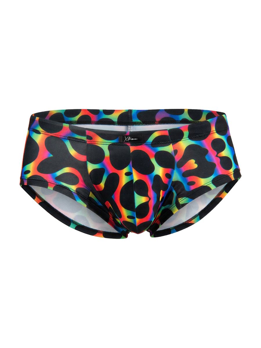 CityBoyz USA Xtremen Rainbow Printed Microfiber Brief 91283 with mushroom design, soft microfiber fabric and vibrant rainbow pattern.