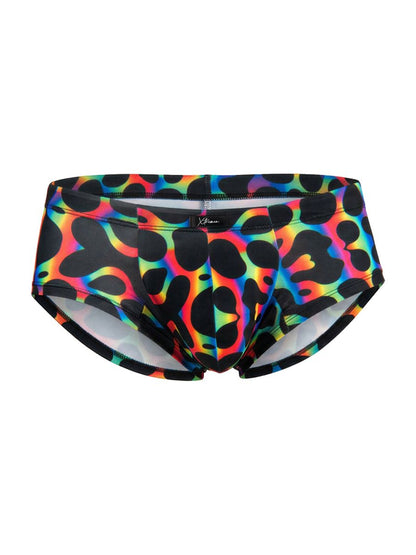 CityBoyz USA Xtremen Rainbow Printed Microfiber Brief 91283 with mushroom design, soft microfiber fabric and vibrant rainbow pattern.
