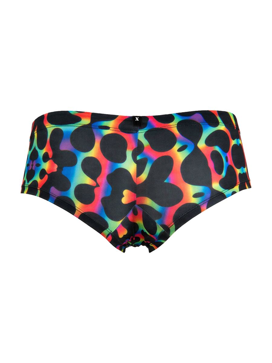 CityBoyz USA Xtremen rainbow printed microfiber brief with mushroom design, featuring vibrant colors and comfortable fit.
