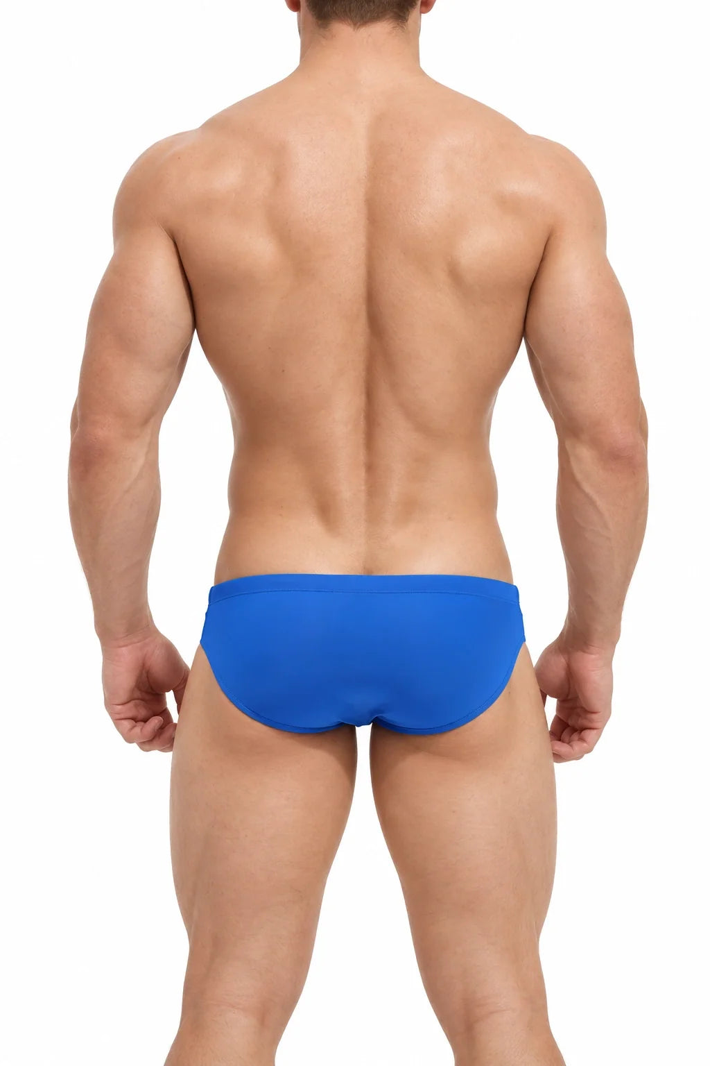 Sexy low-rise men's swim briefs with hollow design from 4inme, featuring a stylish and revealing swimwear style.