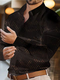 Plus size men's long sleeve button-up shirt from Trendsi, featuring a classic fit and full button closure.