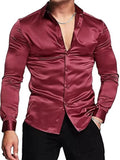 Men's full-size button-up long sleeve shirt from MasteryMan by Trendsi, shown in a classic style with collar and button closure.