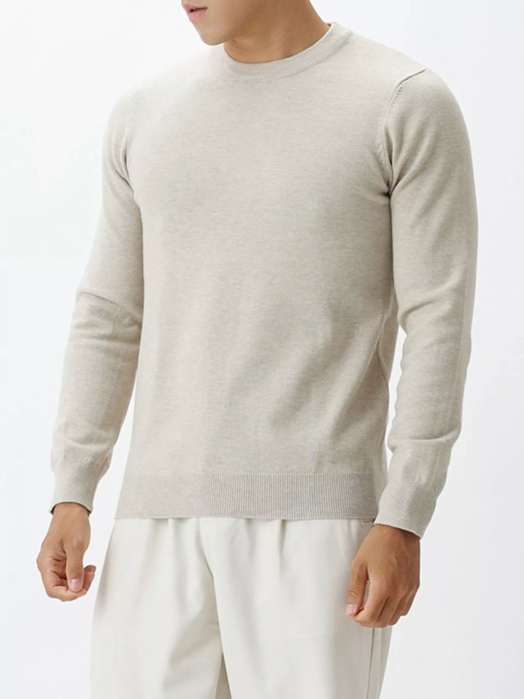 Plus size men's ValiantMan crew neck sweater, classic fit, navy blue, made from soft knit fabric, displayed on a hanger.