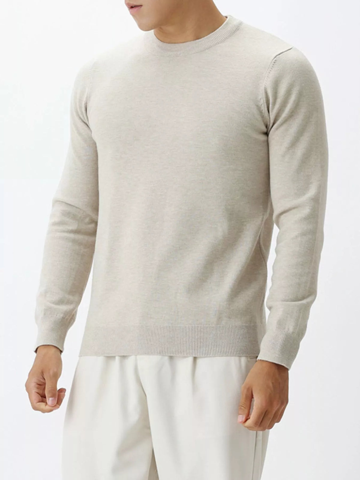 Plus size men's ValiantMan crew neck sweater, classic fit, navy blue, made from soft knit fabric, displayed on a hanger.