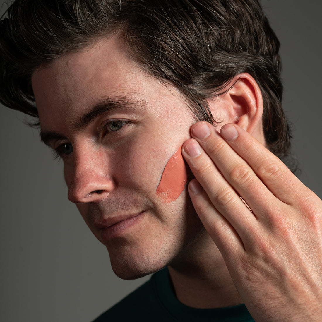 CityBoyz USA Anthony deep pore cleansing clay mask applied on model's face, showcasing grooming skincare for clear, refreshed skin.