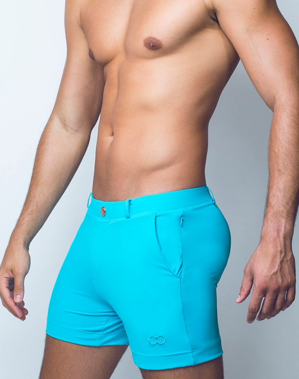 Light aqua CITYBOYZ★USA 2Eros Bondi Short for men, stylish casual shorts with a comfortable fit and modern design.